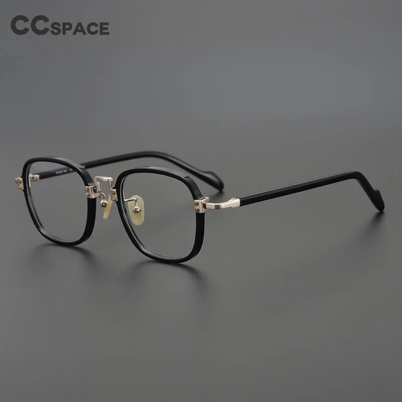 CCspace Unisex Full Rim Round/Square Acetate Titanium Eyeglasses 53312