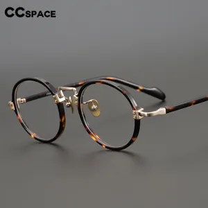 CCspace Unisex Full Rim Round/Square Acetate Titanium Eyeglasses 53312