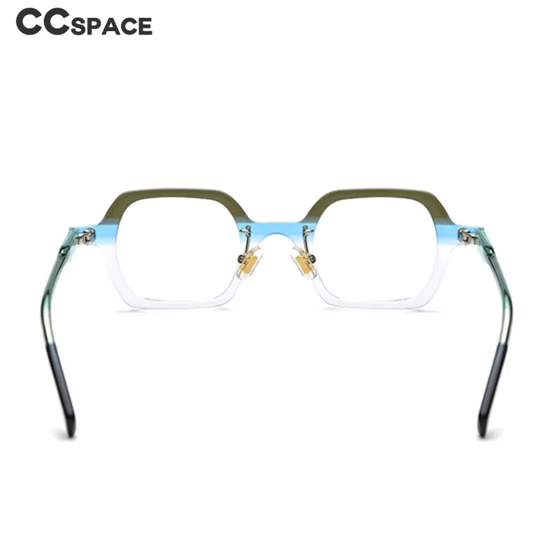 CCspace Unisex Full Rim Small Irregular Square Acetate Eyeglasses 54705