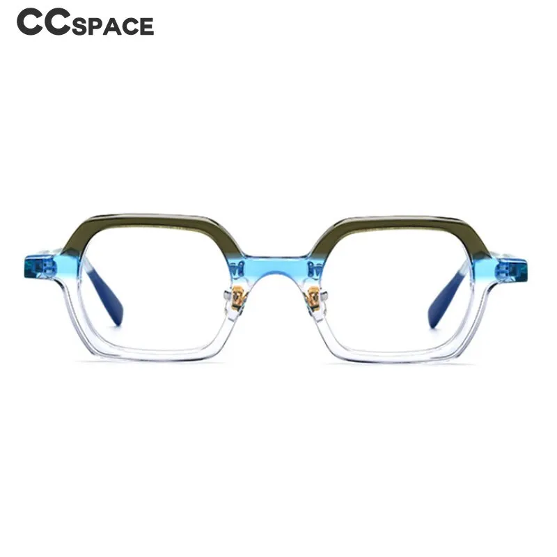 CCspace Unisex Full Rim Small Irregular Square Acetate Eyeglasses 54705