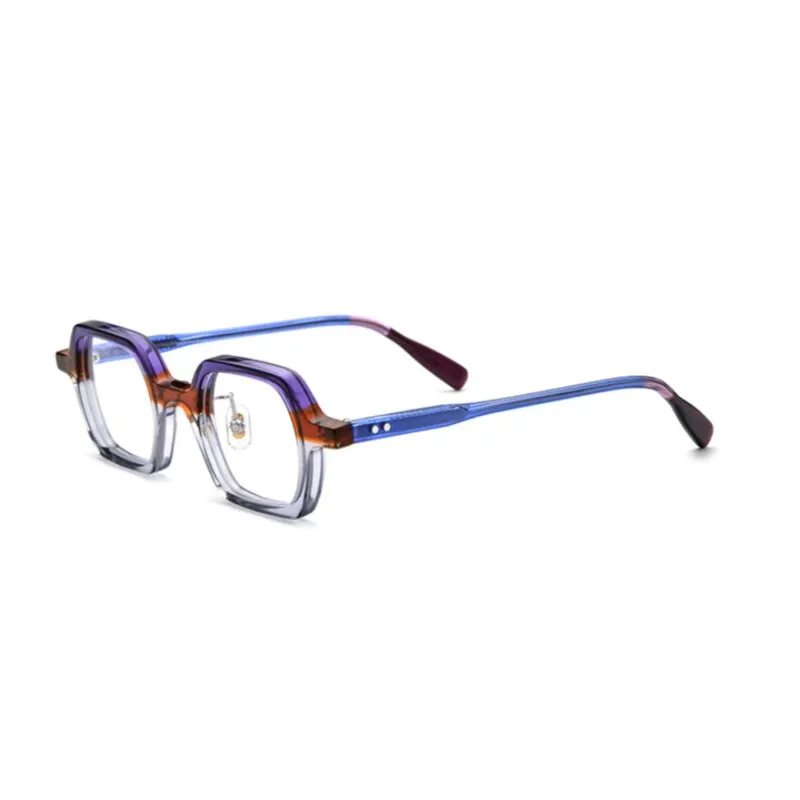 CCspace Unisex Full Rim Small Irregular Square Acetate Eyeglasses 54705