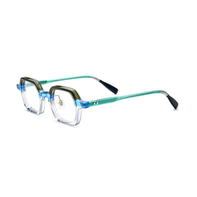 CCspace Unisex Full Rim Small Irregular Square Acetate Eyeglasses 54705