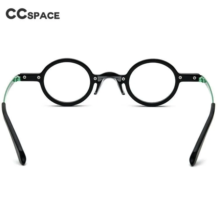 CCspace Unisex Full Rim Small Round Acetate Eyeglasses 53151