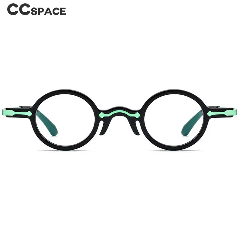 CCspace Unisex Full Rim Small Round Acetate Eyeglasses 53151