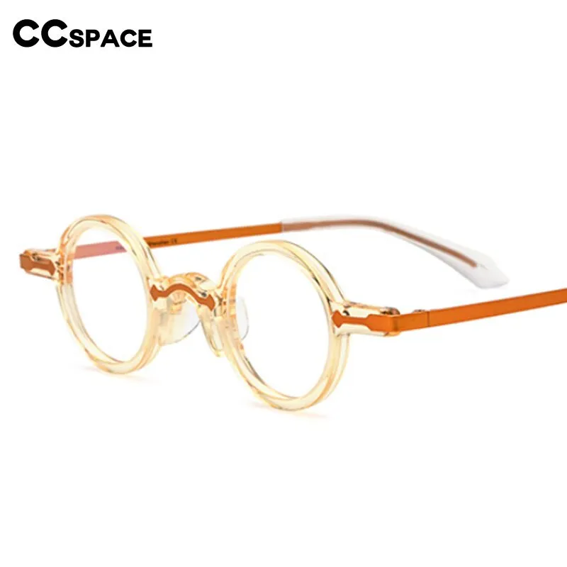 CCspace Unisex Full Rim Small Round Acetate Eyeglasses 53151