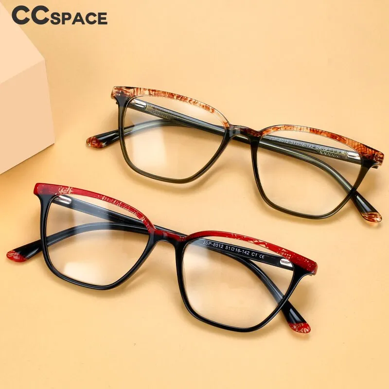 CCspace Unisex Full Rim Square Acetate Eyeglasses 55370