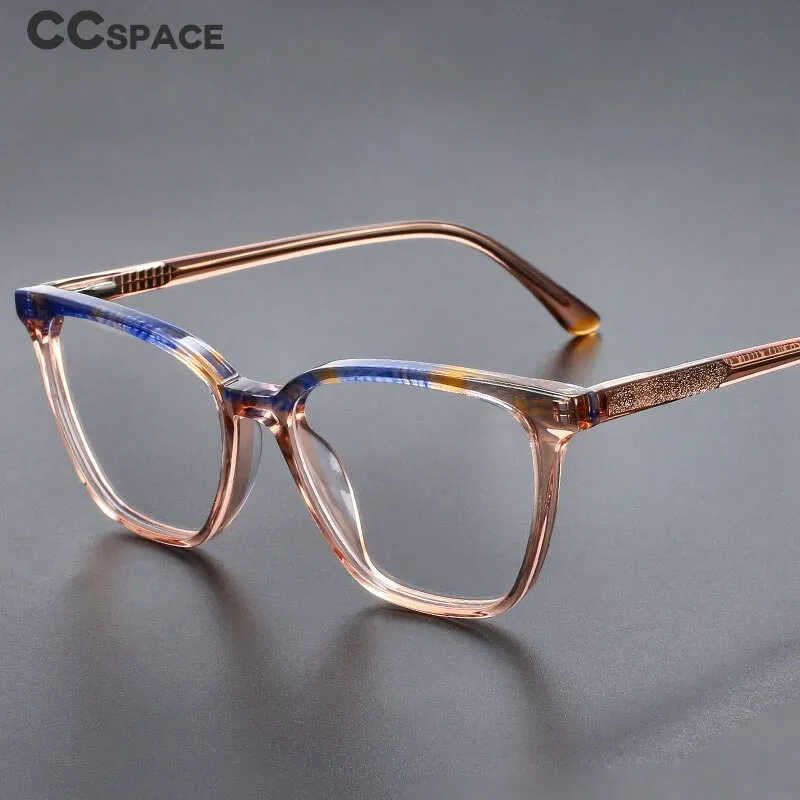 CCspace Unisex Full Rim Square Acetate Eyeglasses 55370