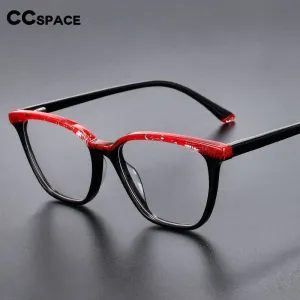 CCspace Unisex Full Rim Square Acetate Eyeglasses 55370