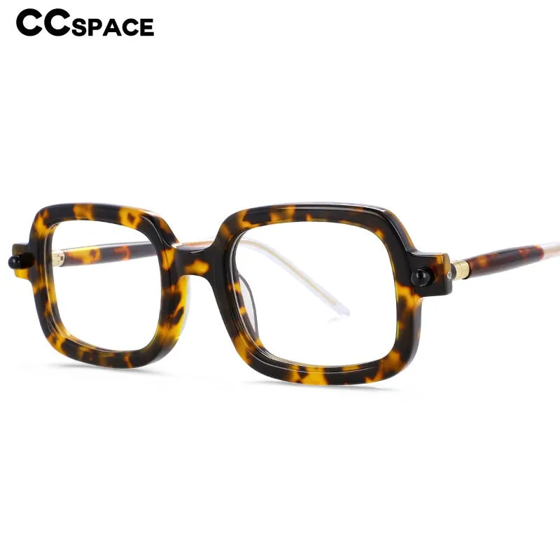 CCspace Unisex Full Rim Square Acetate Frame Eyeglasses 54163