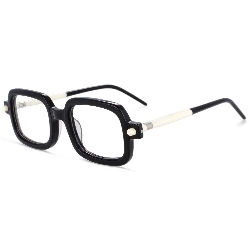 CCspace Unisex Full Rim Square Acetate Frame Eyeglasses 54163