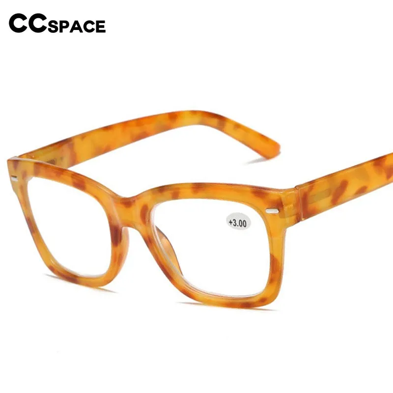 CCspace Unisex Full Rim Square Acetate Reading Glasses 55810