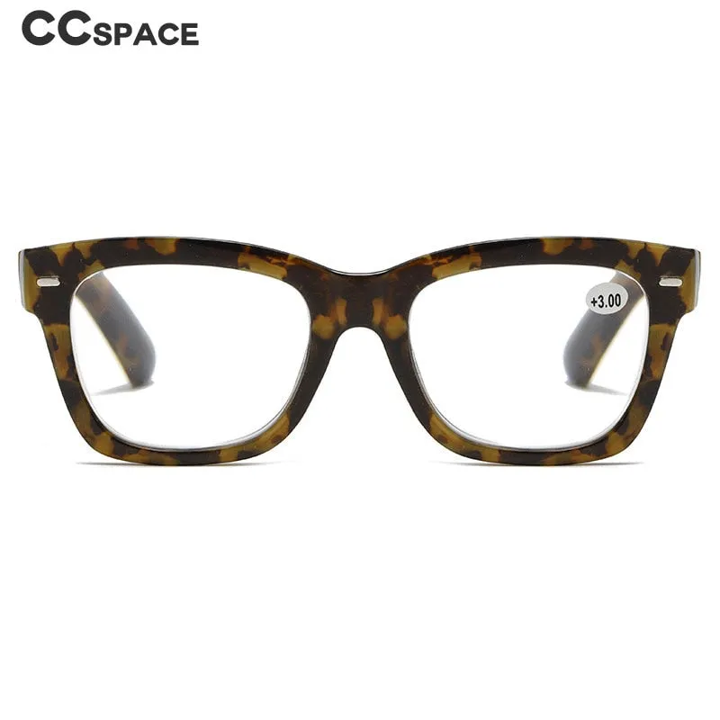 CCspace Unisex Full Rim Square Acetate Reading Glasses 55810