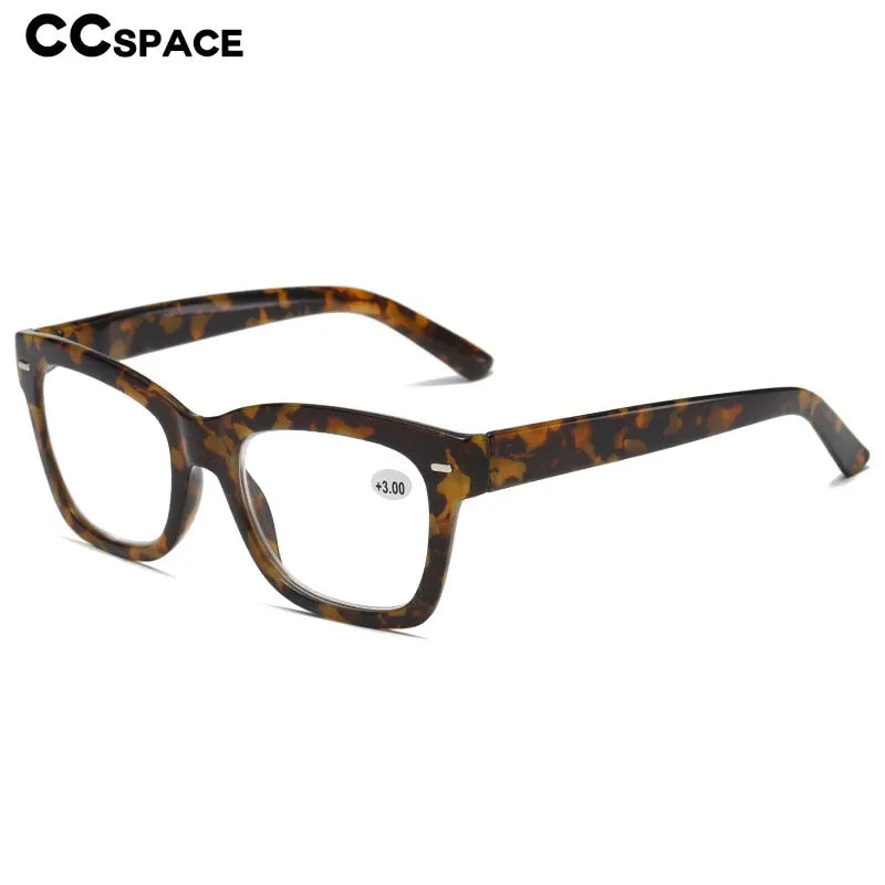 CCspace Unisex Full Rim Square Acetate Reading Glasses 55810