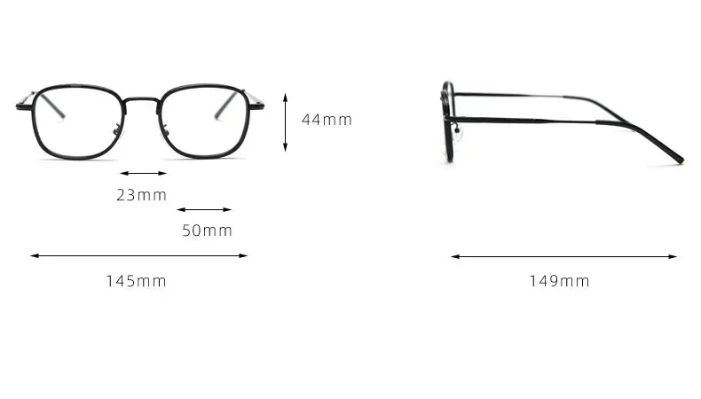 CCspace Unisex Full Rim Square Alloy Eyeglasses 56833