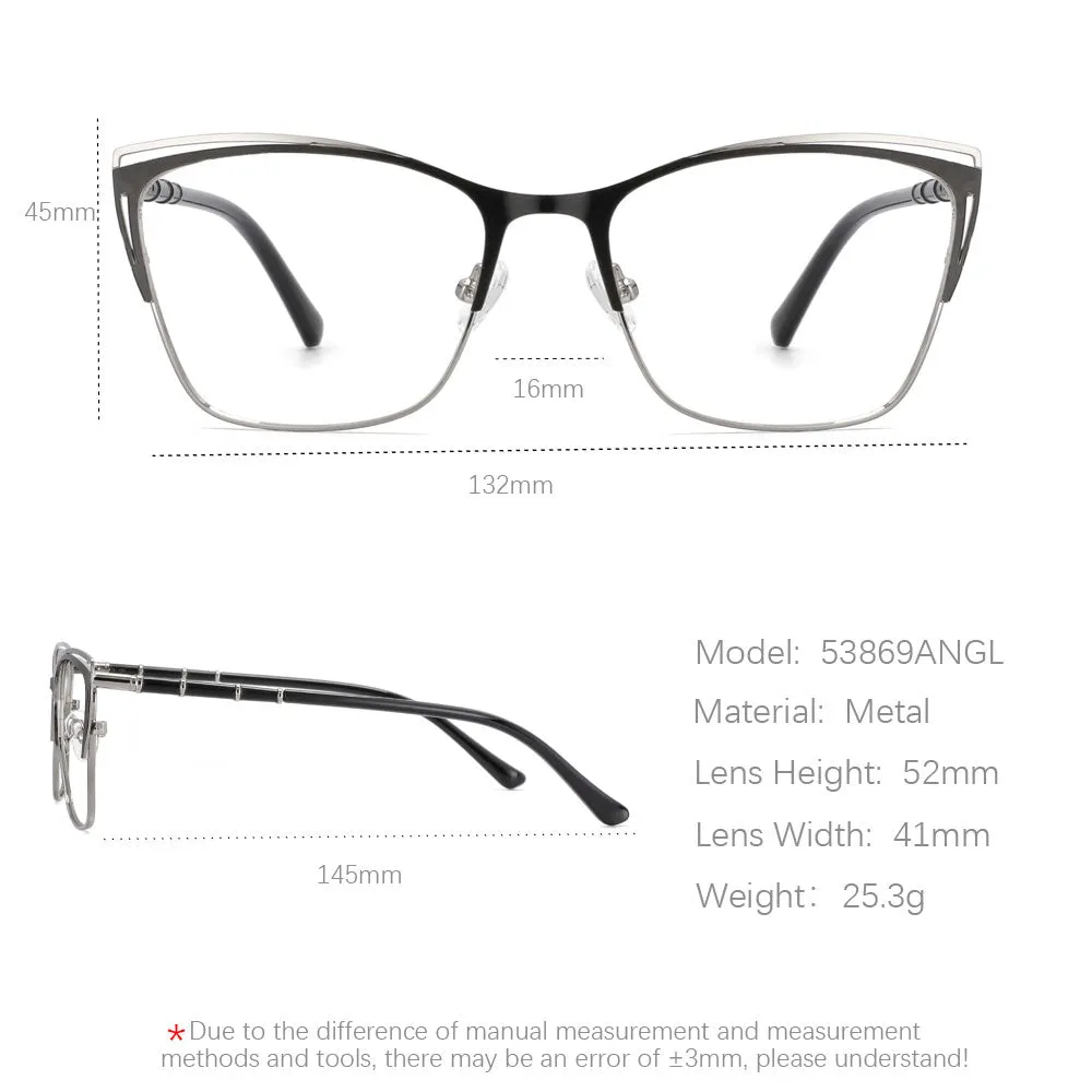 CCspace Unisex Full Rim Square Alloy Frame Eyeglasses 53869