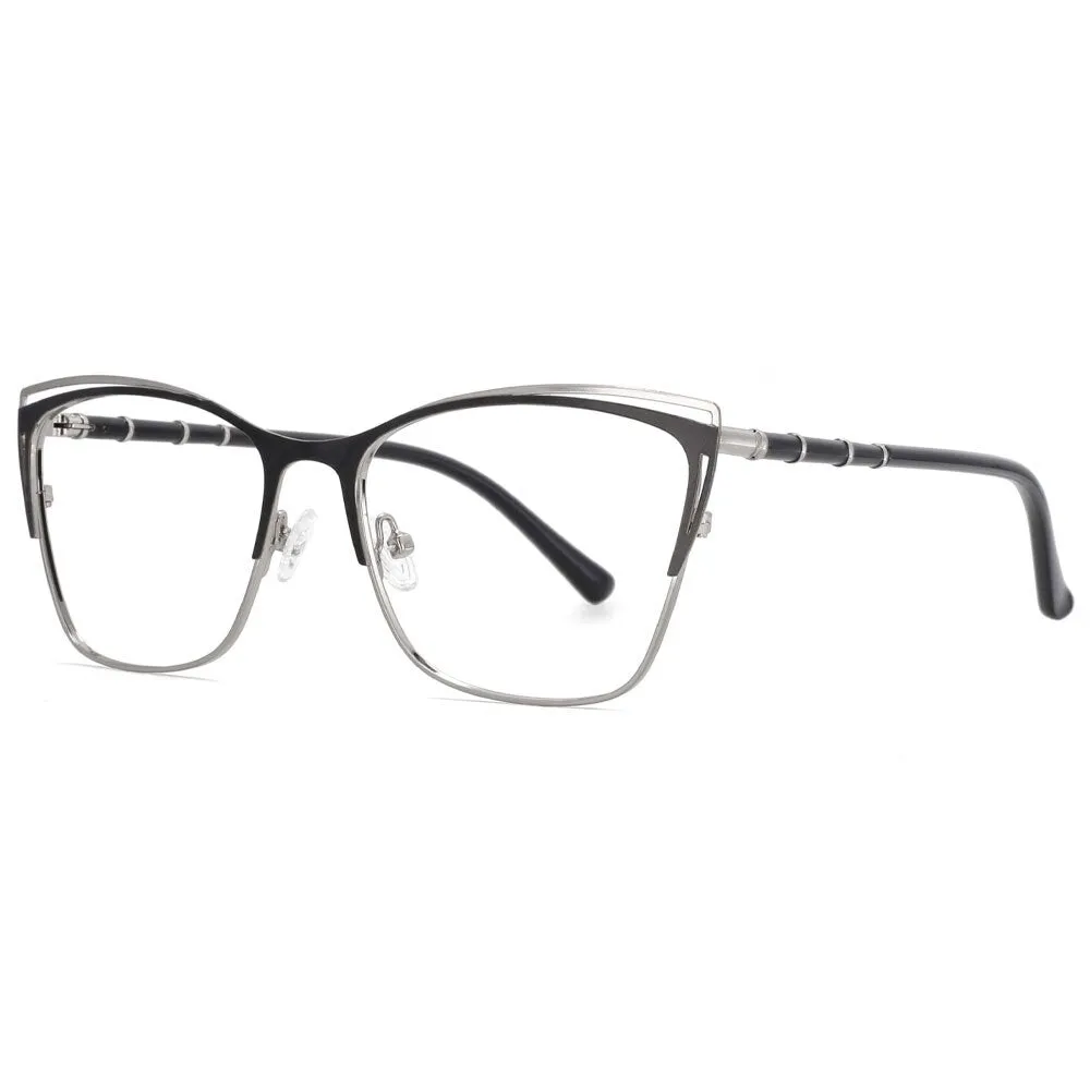 CCspace Unisex Full Rim Square Alloy Frame Eyeglasses 53869