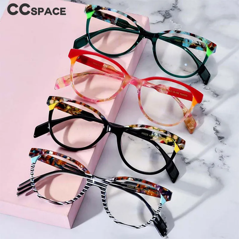 CCspace Unisex Full Rim Square Cat Eye Acetate Eyeglasses 53152