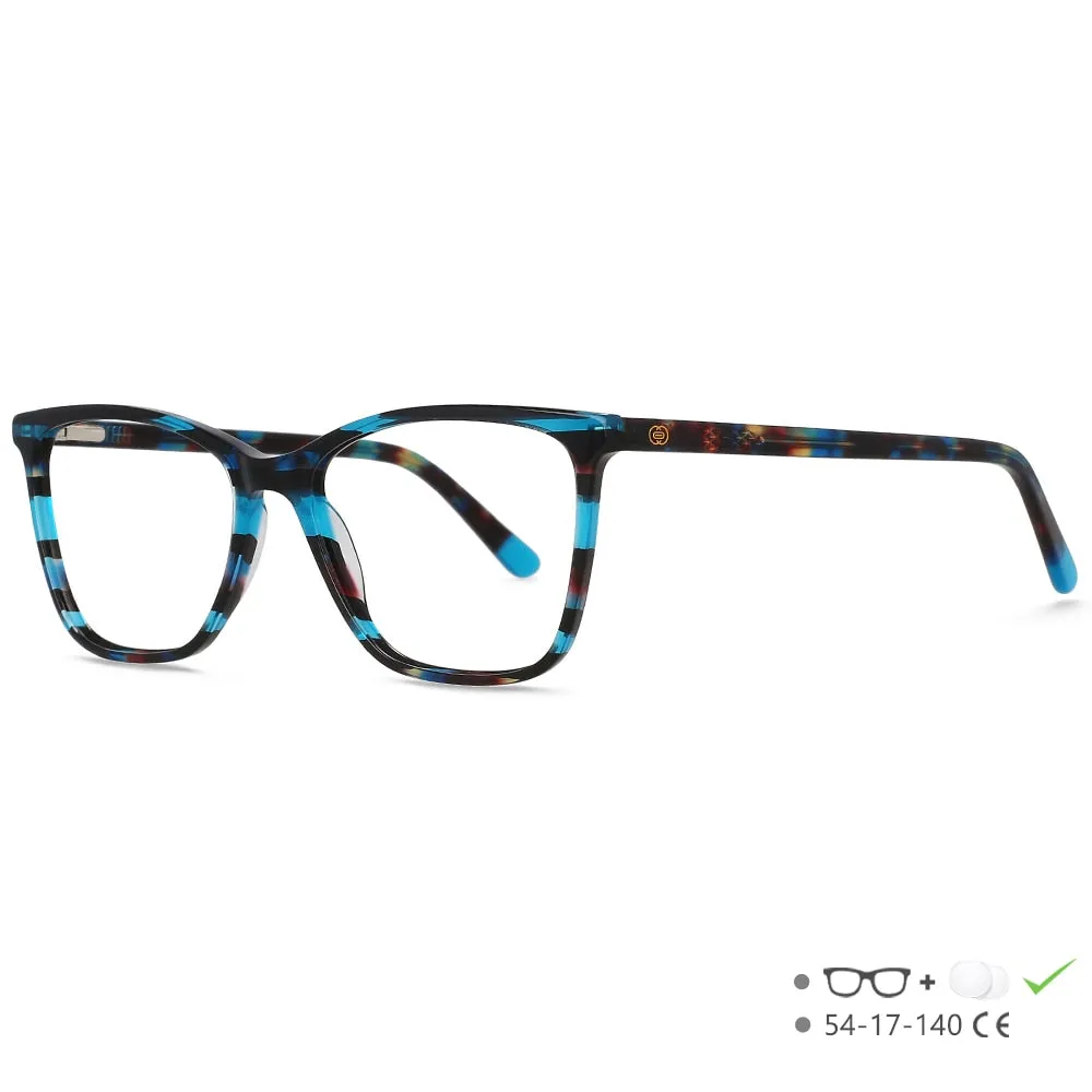 CCspace Unisex Full Rim Square Cat Eye Acetate Eyeglasses 55567