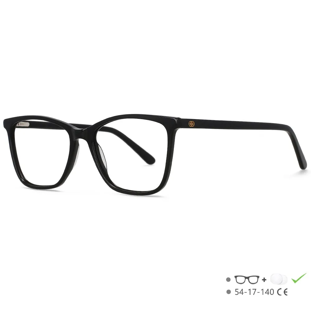 CCspace Unisex Full Rim Square Cat Eye Acetate Eyeglasses 55567