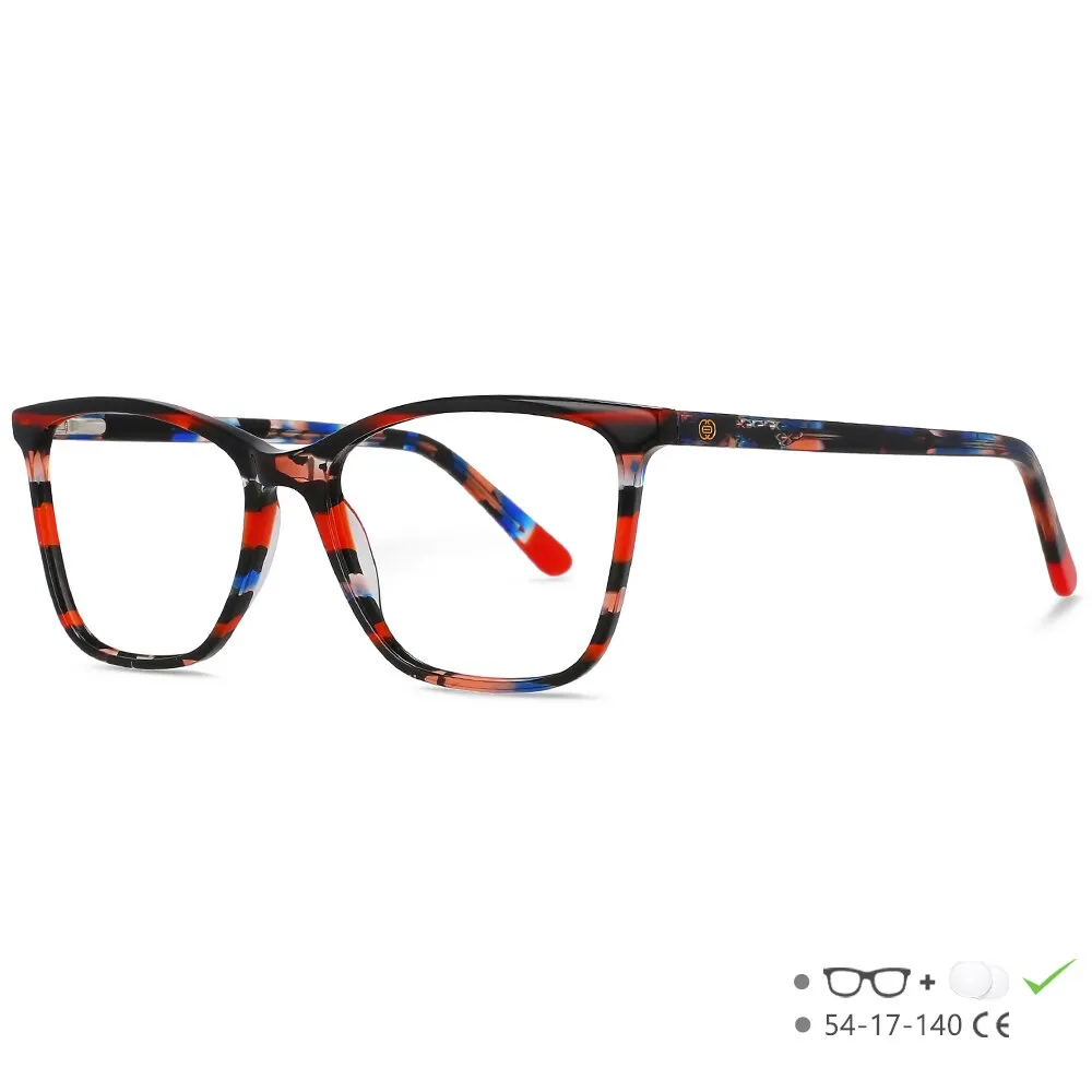 CCspace Unisex Full Rim Square Cat Eye Acetate Eyeglasses 55567