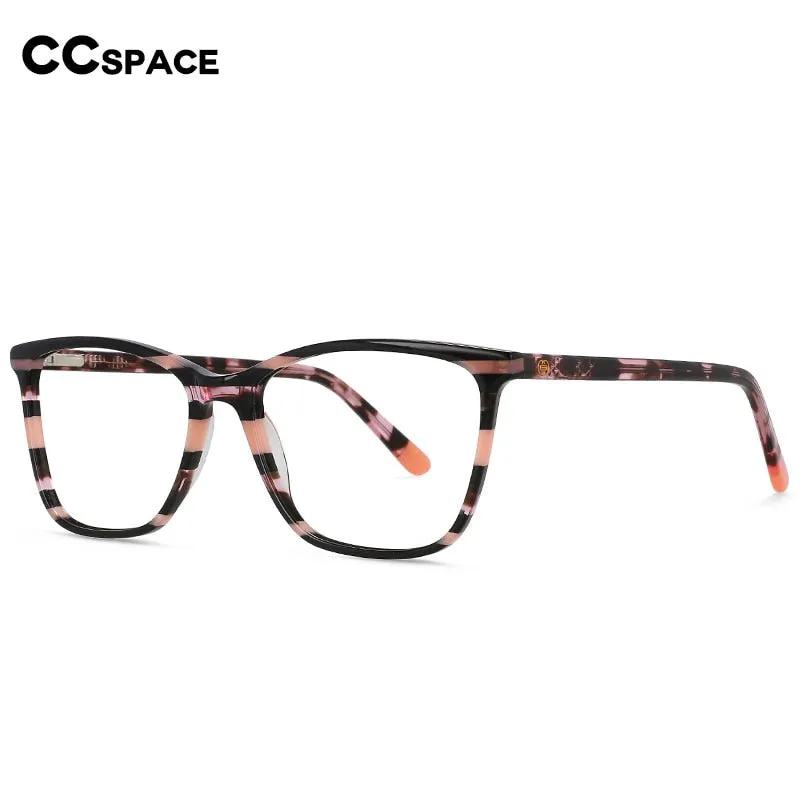 CCspace Unisex Full Rim Square Cat Eye Acetate Eyeglasses 55567