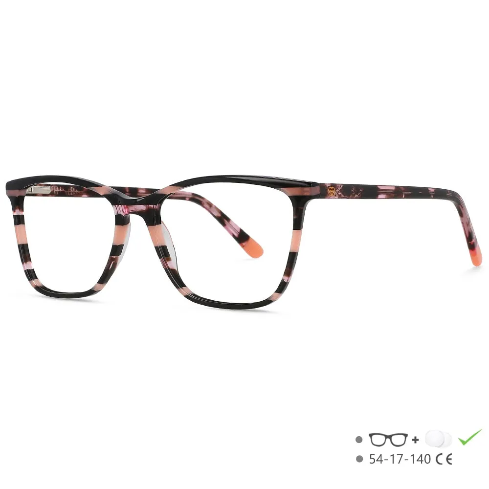 CCspace Unisex Full Rim Square Cat Eye Acetate Eyeglasses 55567