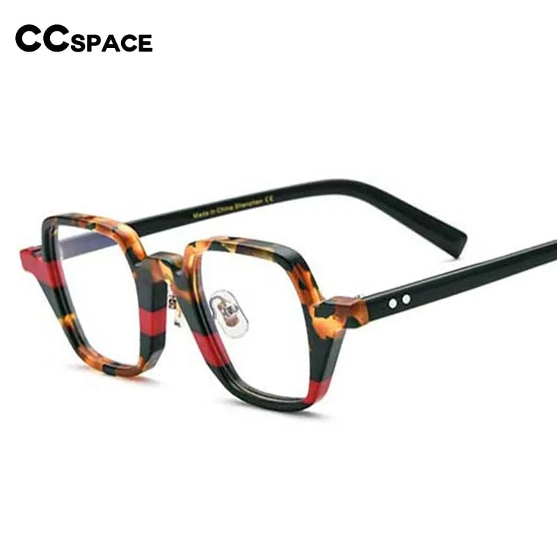 CCspace Unisex Full Rim Square Cat Eye Acetate Frame Eyeglasses 54563