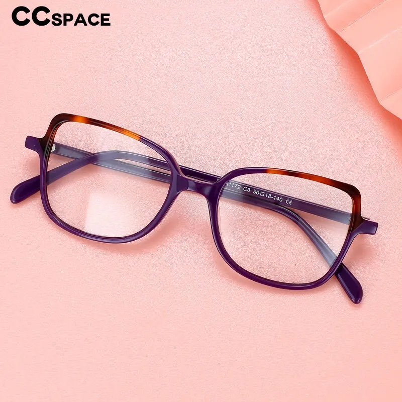 CCspace Unisex Full Rim Square Cat Eye Acetate Titanium Eyeglasses 55908