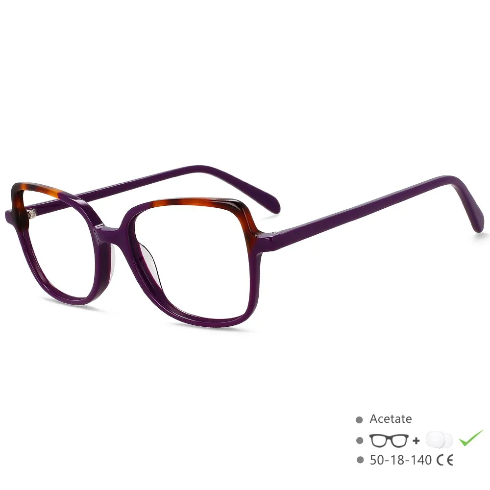 CCspace Unisex Full Rim Square Cat Eye Acetate Titanium Eyeglasses 55908