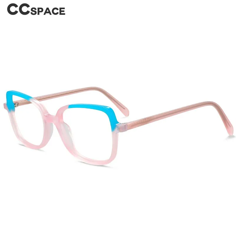 CCspace Unisex Full Rim Square Cat Eye Acetate Titanium Eyeglasses 55908