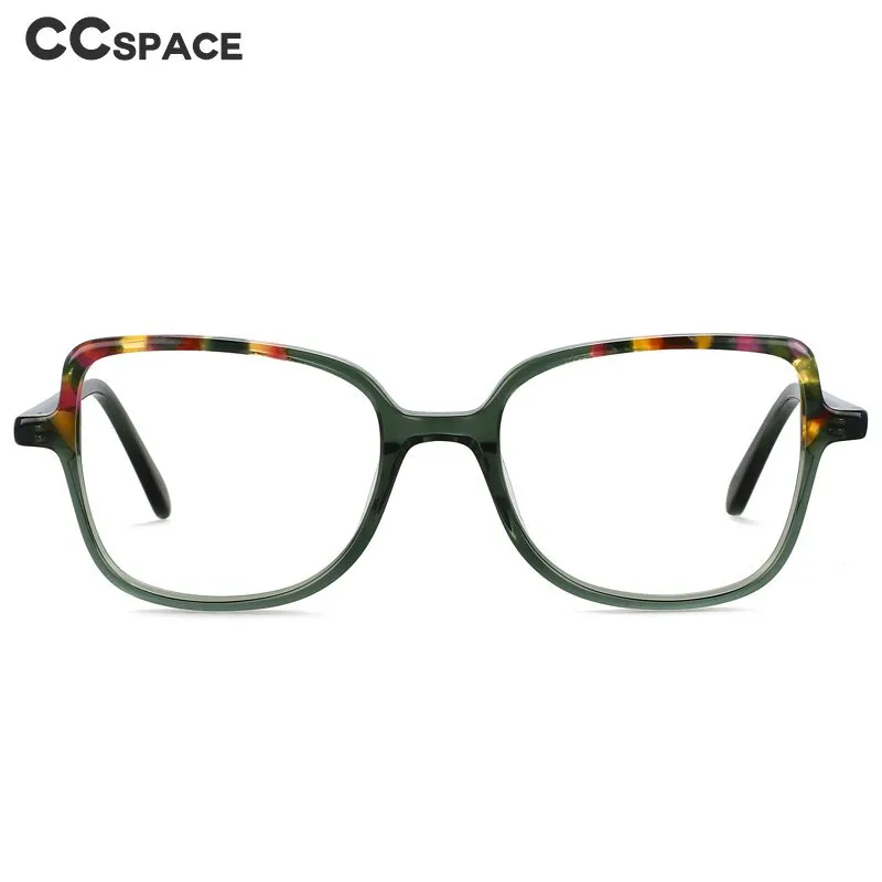 CCspace Unisex Full Rim Square Cat Eye Acetate Titanium Eyeglasses 55908