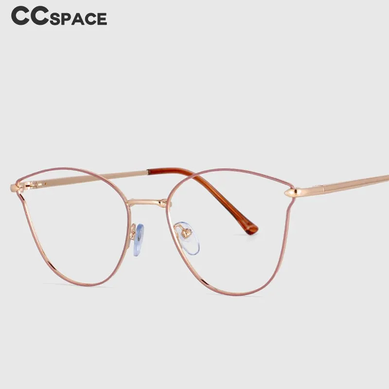 CCspace Unisex Full Rim Square Cat Eye Alloy Frame Eyeglasses 53945