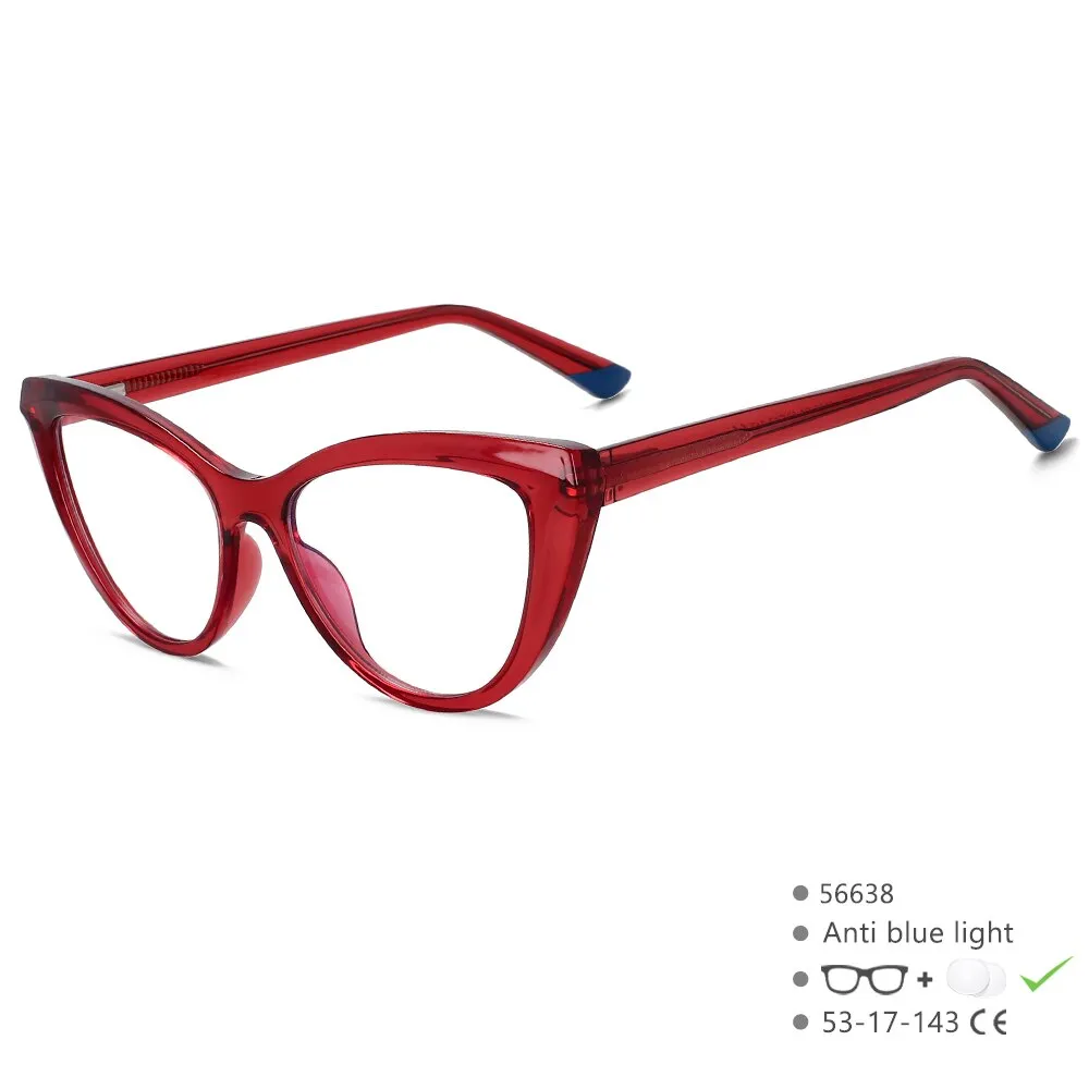 CCspace Unisex Full Rim Square Cat Eye PC Eyeglasses 56638