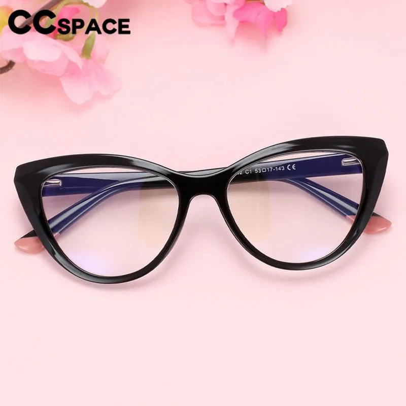 CCspace Unisex Full Rim Square Cat Eye PC Eyeglasses 56638