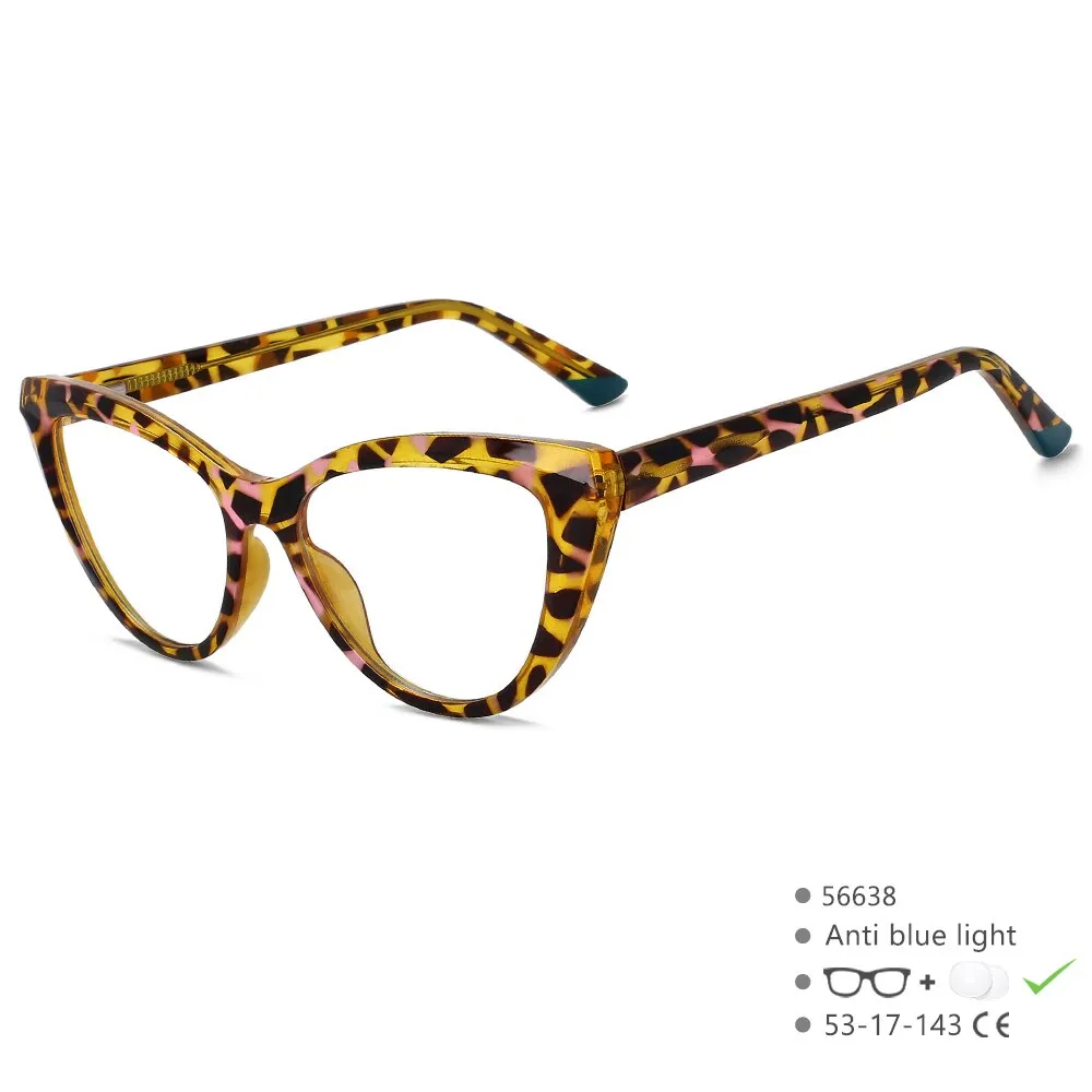 CCspace Unisex Full Rim Square Cat Eye PC Eyeglasses 56638