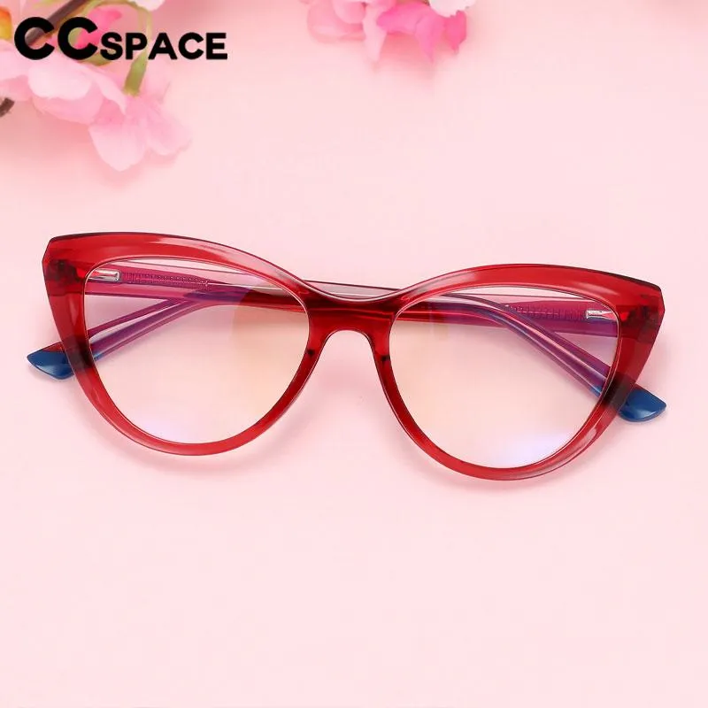 CCspace Unisex Full Rim Square Cat Eye PC Eyeglasses 56638