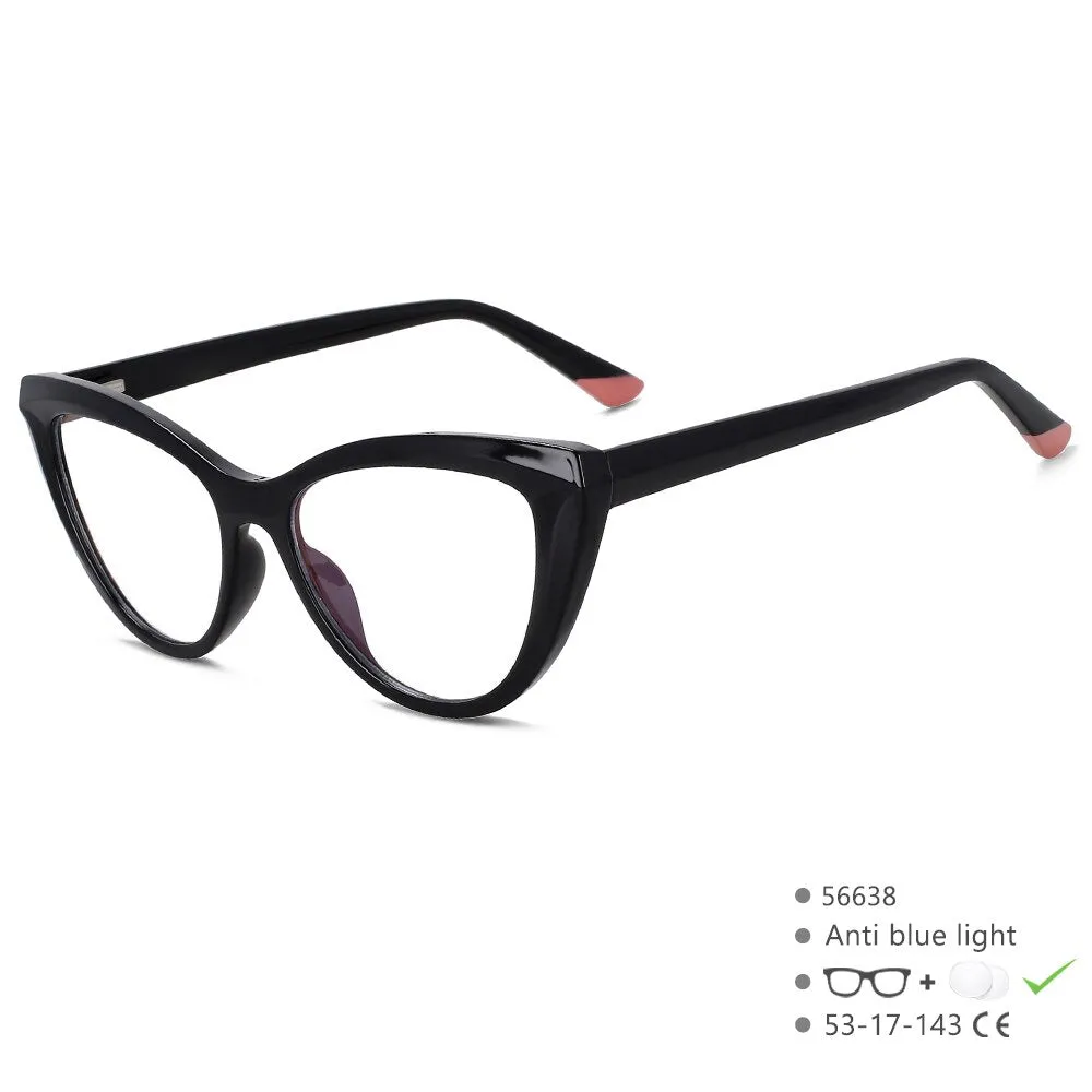 CCspace Unisex Full Rim Square Cat Eye PC Eyeglasses 56638