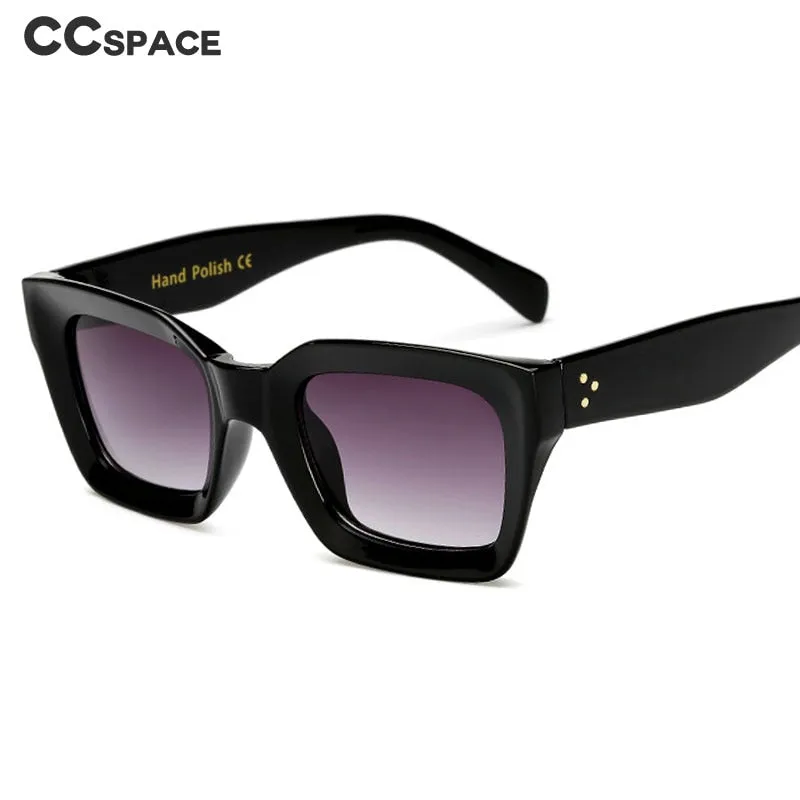 CCspace Unisex Full Rim Square Cat Eye Resin Rivet Frame Eyeglasses 47105