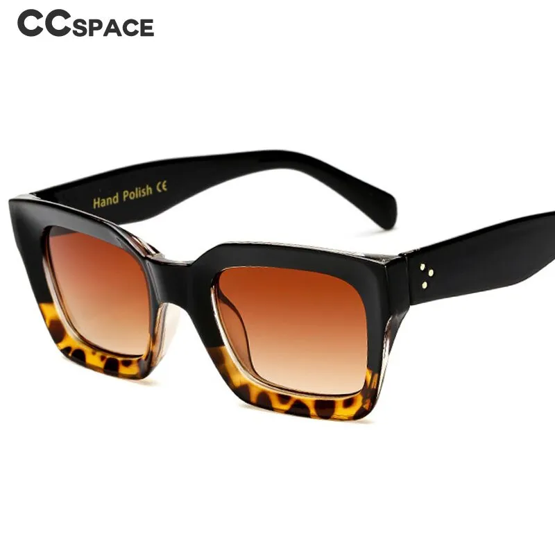 CCspace Unisex Full Rim Square Cat Eye Resin Rivet Frame Eyeglasses 47105