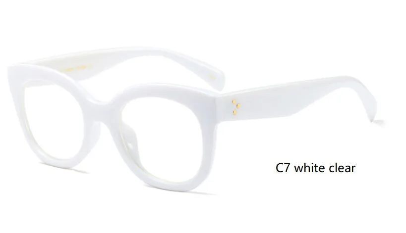 CCspace Unisex Full Rim Square Cat Eye Resin Rivet Frame Eyeglasses 47105