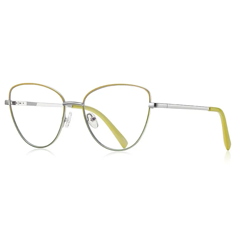 CCspace Unisex Full Rim Square Cat Eye Spring Hinge Alloy Eyeglasses 56273