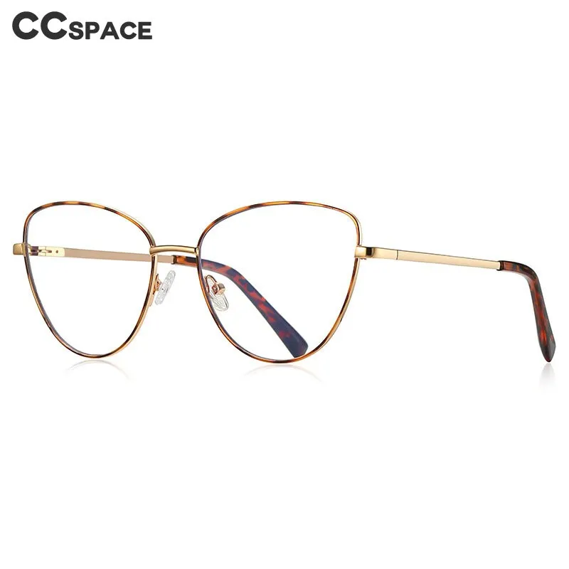 CCspace Unisex Full Rim Square Cat Eye Spring Hinge Alloy Eyeglasses 56273