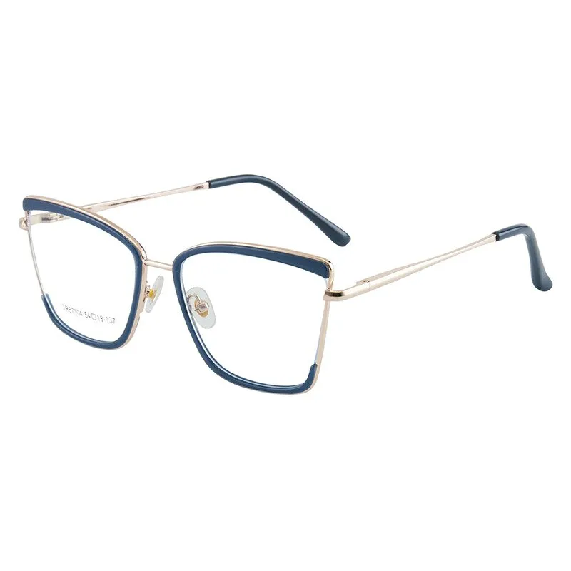 CCspace Unisex Full Rim Square Cat Eye TR 90 Alloy Eyeglasses 55915