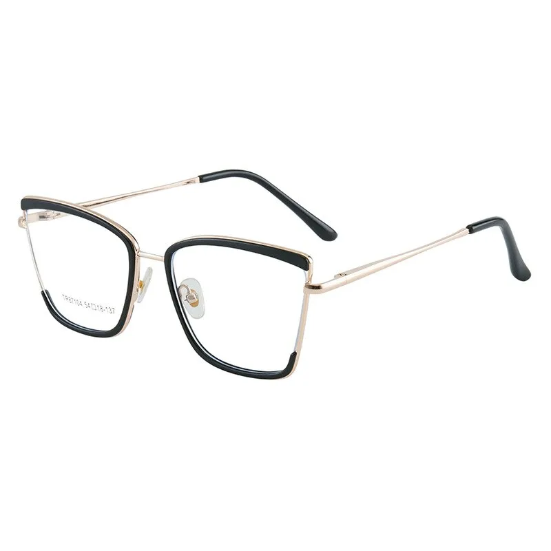 CCspace Unisex Full Rim Square Cat Eye TR 90 Alloy Eyeglasses 55915