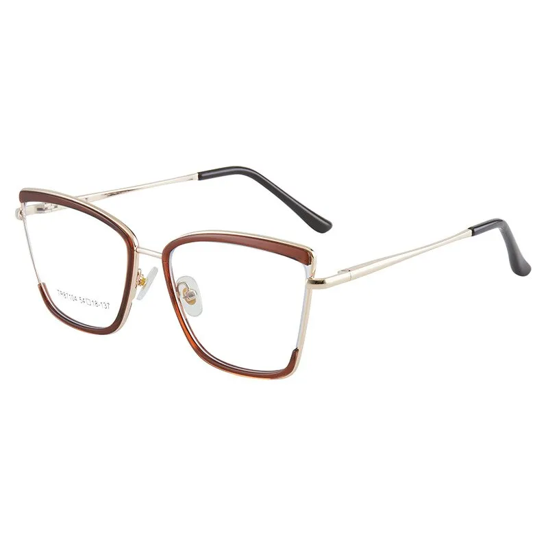 CCspace Unisex Full Rim Square Cat Eye TR 90 Alloy Eyeglasses 55915