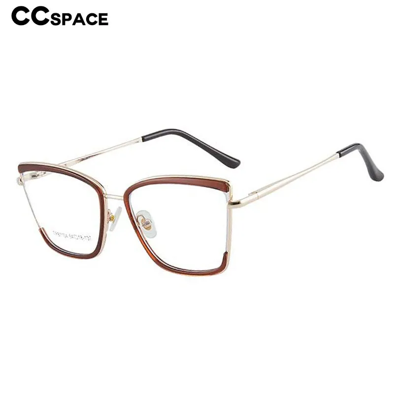 CCspace Unisex Full Rim Square Cat Eye TR 90 Alloy Eyeglasses 55915