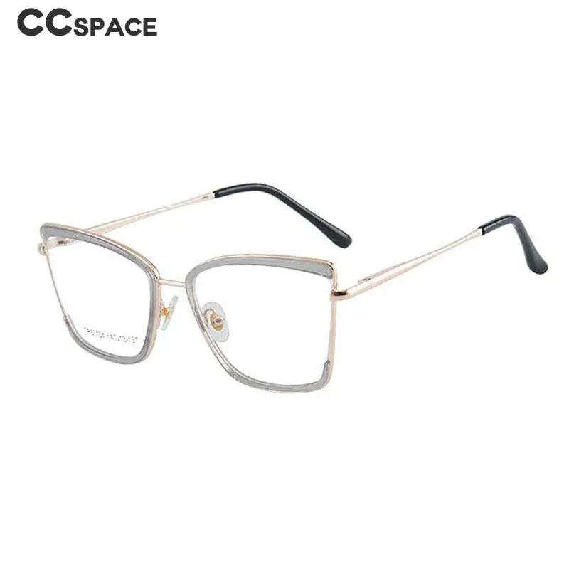 CCspace Unisex Full Rim Square Cat Eye TR 90 Alloy Eyeglasses 55915