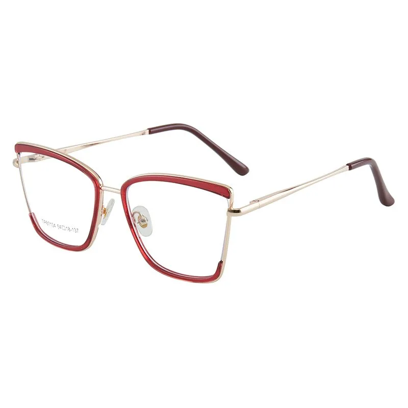 CCspace Unisex Full Rim Square Cat Eye TR 90 Alloy Eyeglasses 55915