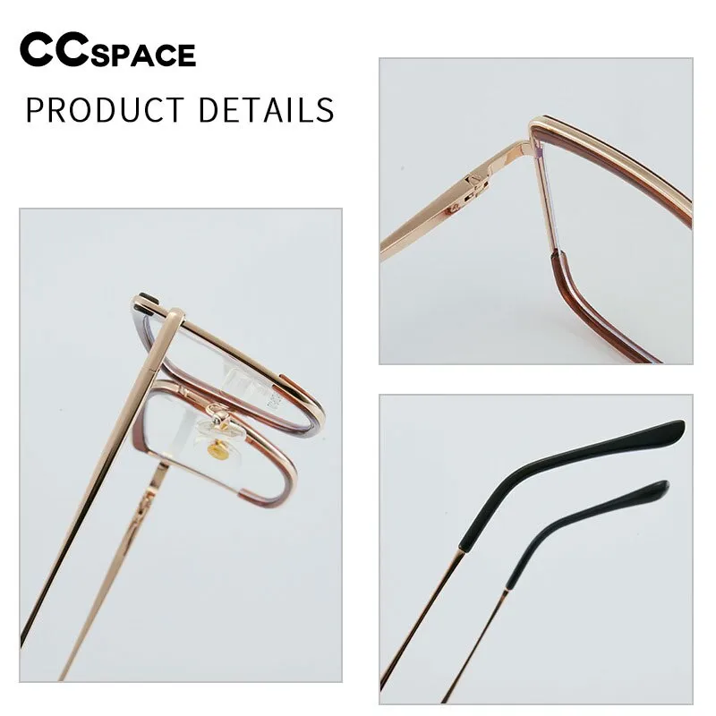 CCspace Unisex Full Rim Square Cat Eye TR 90 Alloy Eyeglasses 55915