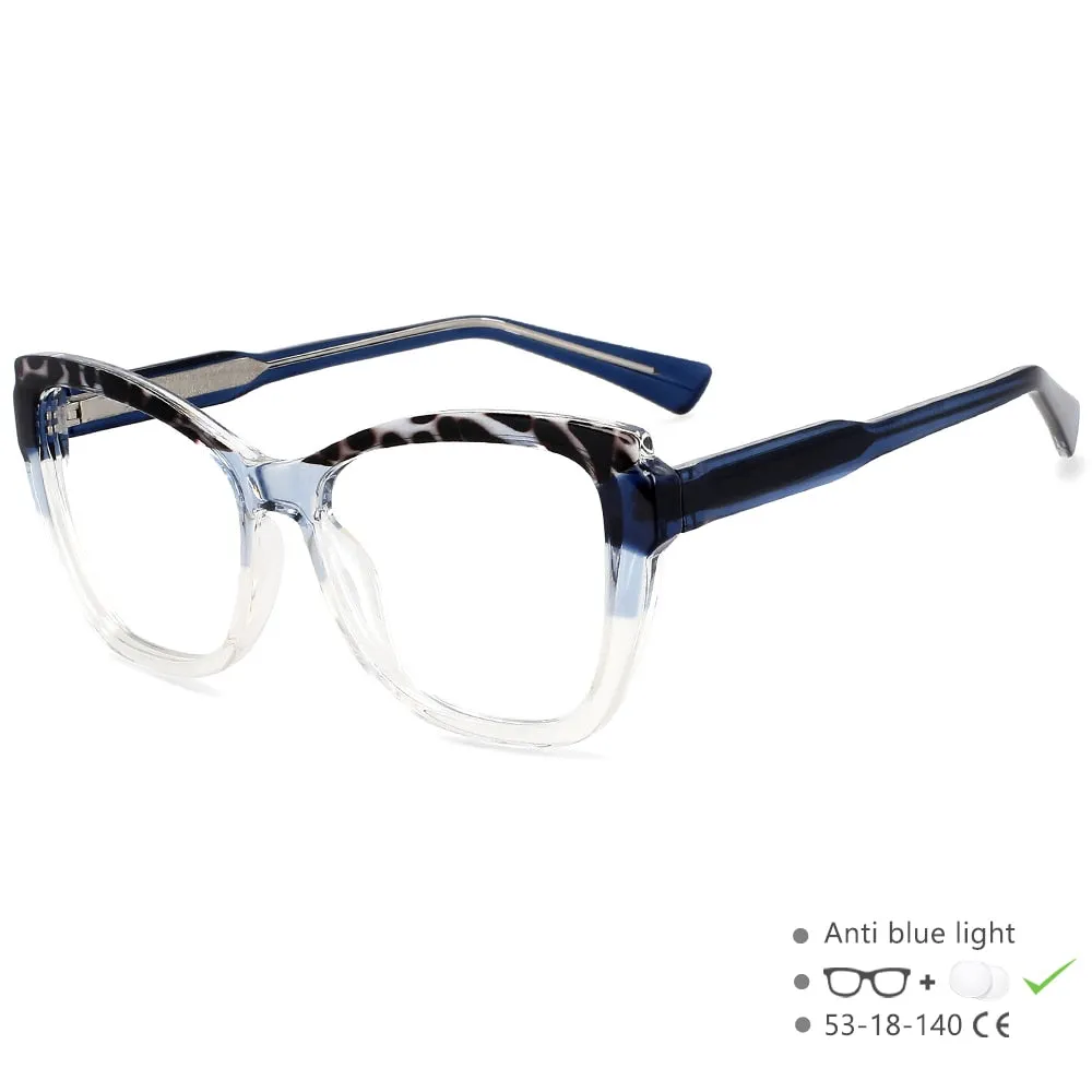 CCspace Unisex Full Rim Square Cat Eye Tr 90 Titanium Eyeglasses 54473